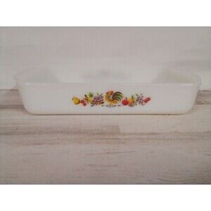 Vintage Fire King Anchor Hocking Chanticleer Rooster Casserole Dish